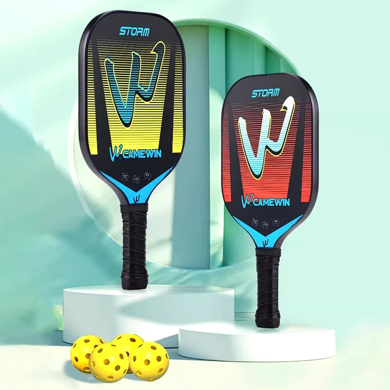 Professional Pickleball Paddle Glass Fiber Surface, Inner Sandwich PP Honeycomb, TPU Edge Banding, Soft PU Grip Tennis Rackets