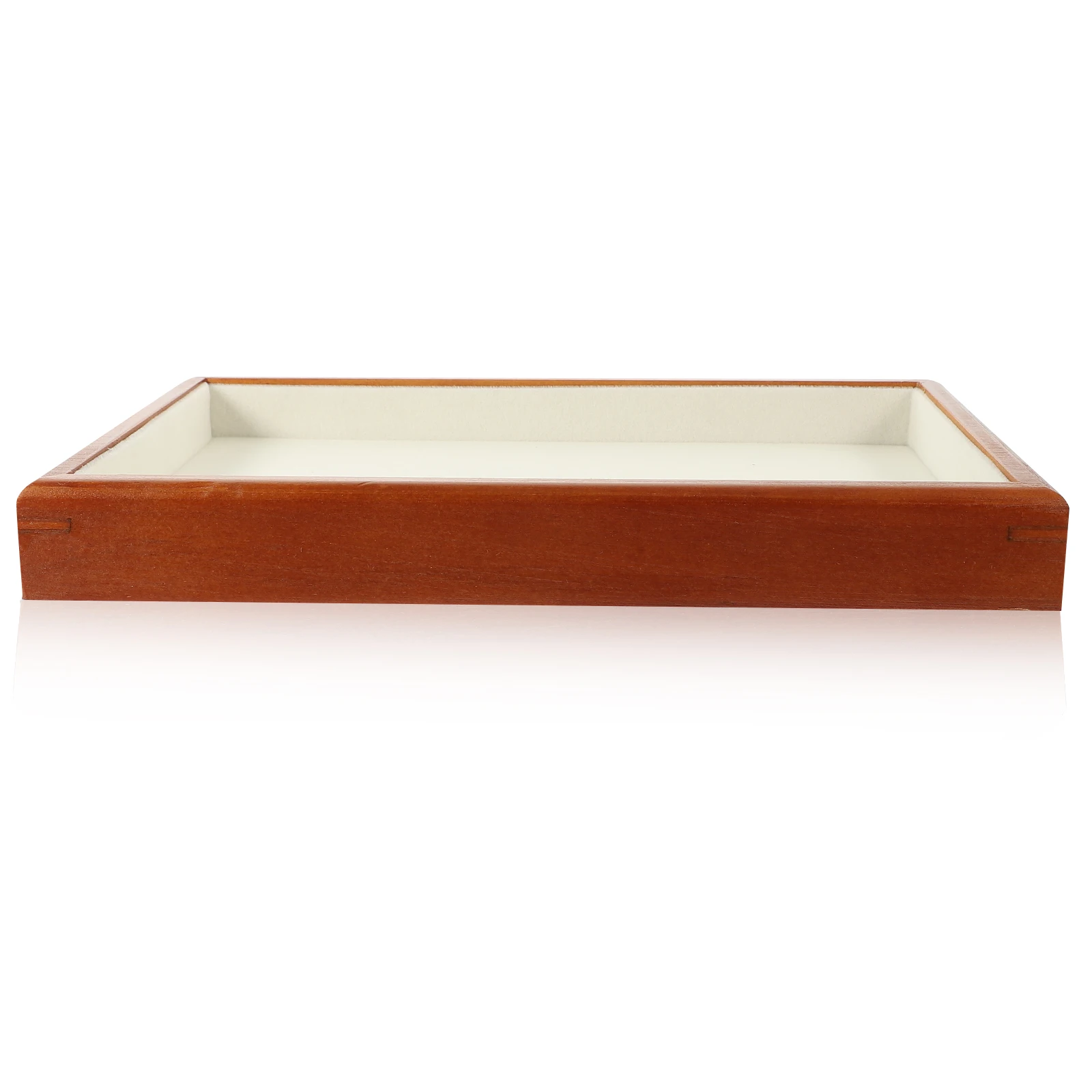 

Retro Solid Wood Jewelry Tray Velvet Lining Rings Earrings Necklace Storage Display Home Bedroom ganization Collectibles