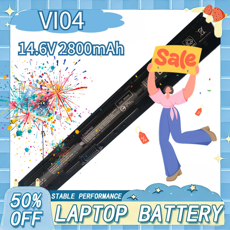 

14.6V 4Cells VI04 VIO4 Replacement Laptop Battery for HP ProBook 440 445 450 G2 Envy 15-K301tu K032TX K028TX Pavilion 15-p076TX