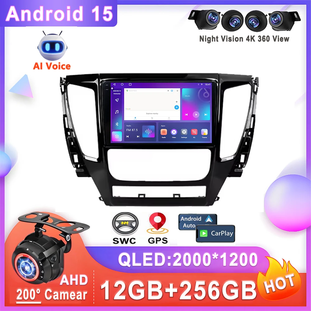 

Car Stereo Android 15 For Mitsubishi Pajero Sport 3 2016 - 2018 Head Unit Multimedia Player No 2din DVD QLED Screen HDR 5G BT
