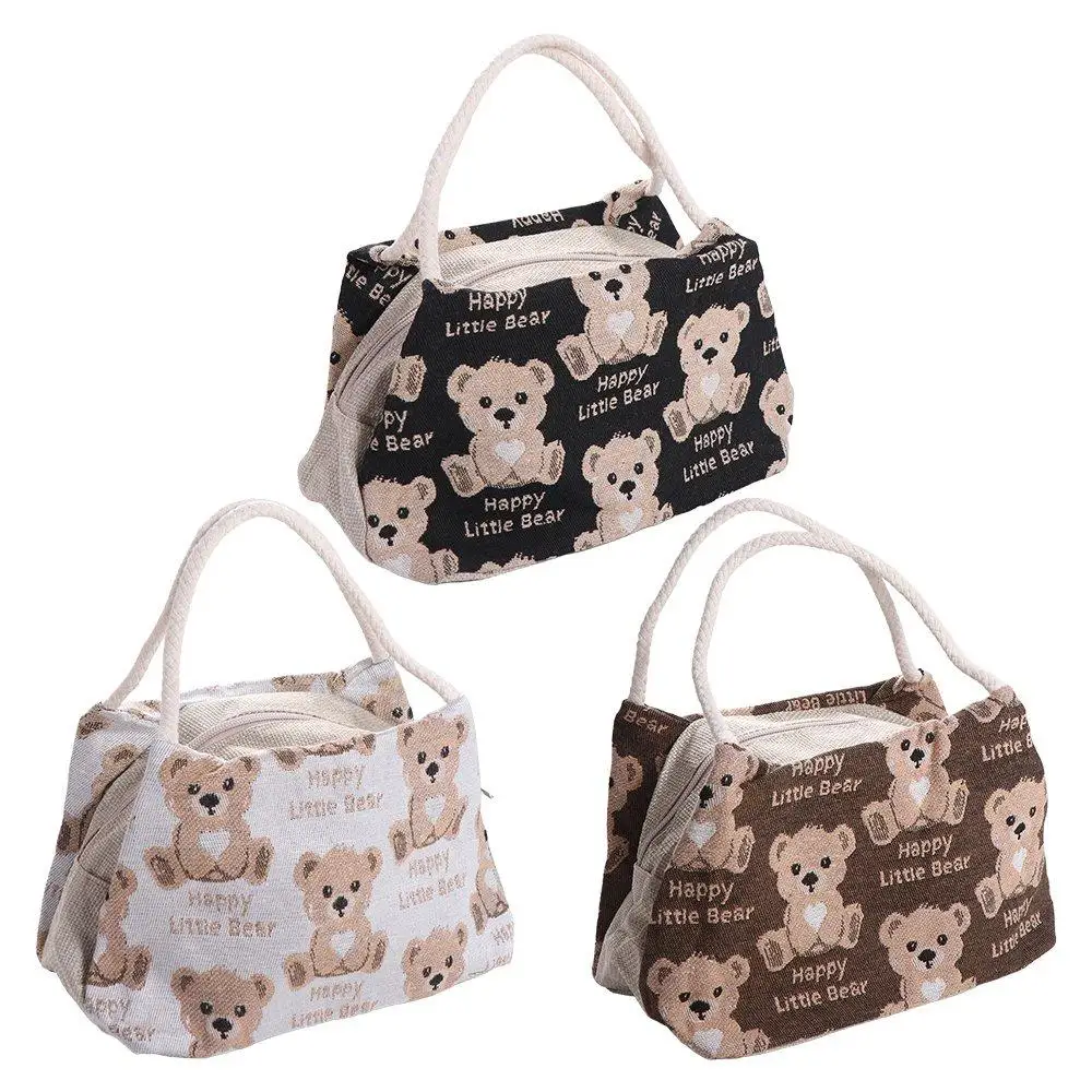 

Shopping Bags Cartoon Pattern Cartoon Bear Bag Large Capacity Korean Style Flax Handheld Bag Handbag Tote Bag Lunch Bag Outdoor