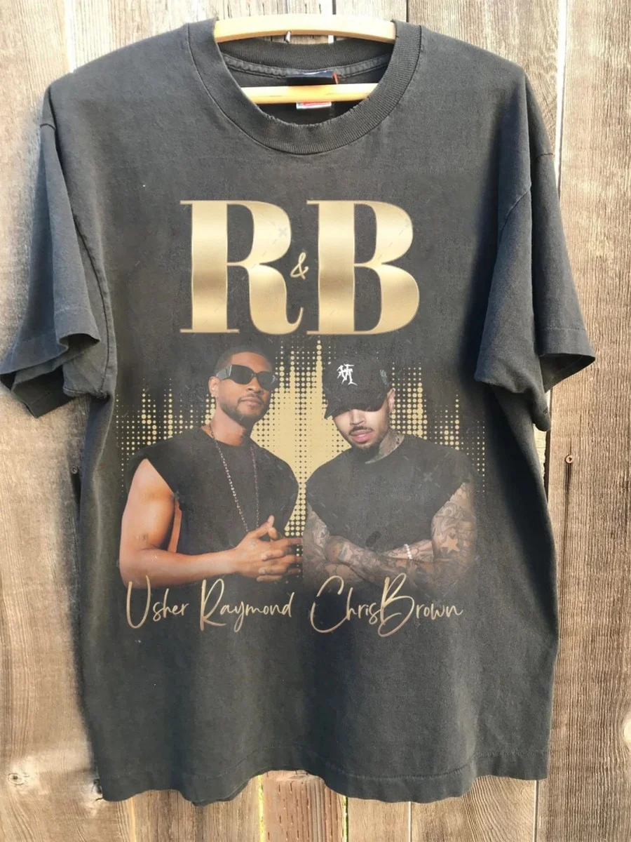 Camiseta Raymond & Brown Tour 2026 de verano Usher x Chris Brown, camiseta vintage de algodón de manga corta Y2K para hombre y mujer