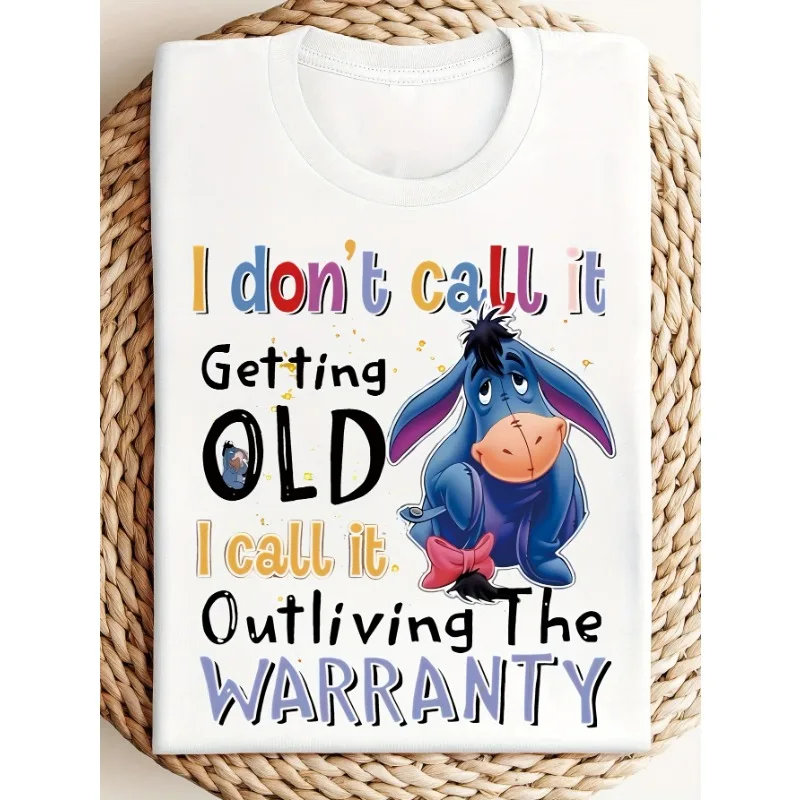 

Женская футболка с забавными цитатами Disney Winnie The Pooh I Dont Call It Get Old I Call It Beyond, гарантия Eeyore, хлопковый топ с графическим рисунком