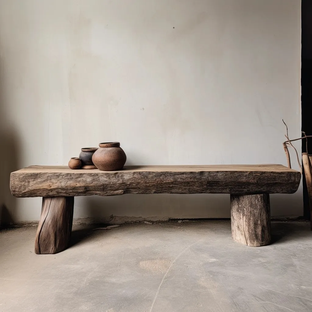 Wabi Sandy Wind Bench Ancient Wood Weathering Stool B & B Solid Wood Leisure Outdoor Middle Ancient Style
