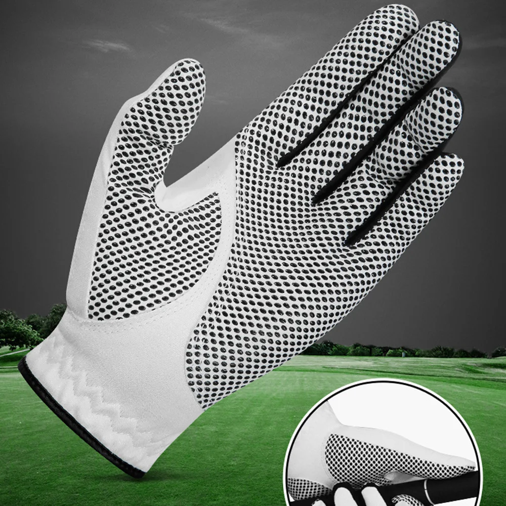 Golf Single Gloves Golf Clothing Men\'s Microfiber Breathable Swing Training Gloves Soft Comfortable Non-Slip Particles남성 골프웨어