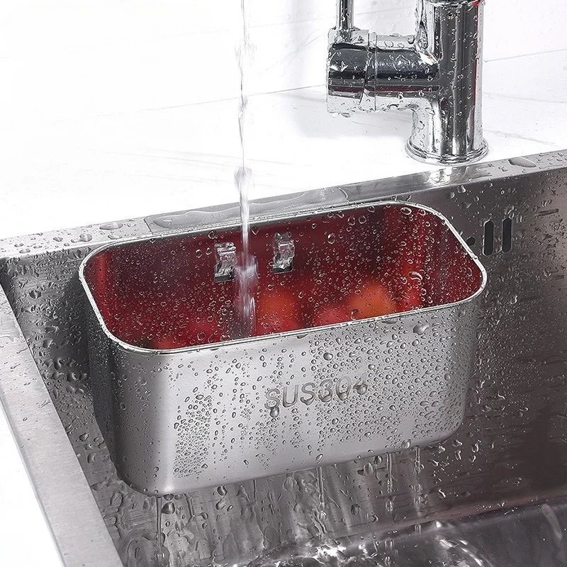 304 Stainless Steel Kitchen Sink Asphalt Basket Dishwasher Dishwasher Water Pool Hanging Garbage Filter Rack Filter Storage Rack