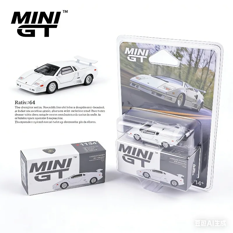 

Модель автомобиля MINI GT 1:64 Lamborghini Countach 25th Anniversary, белая, литая под давлением (артикул) # 1134)