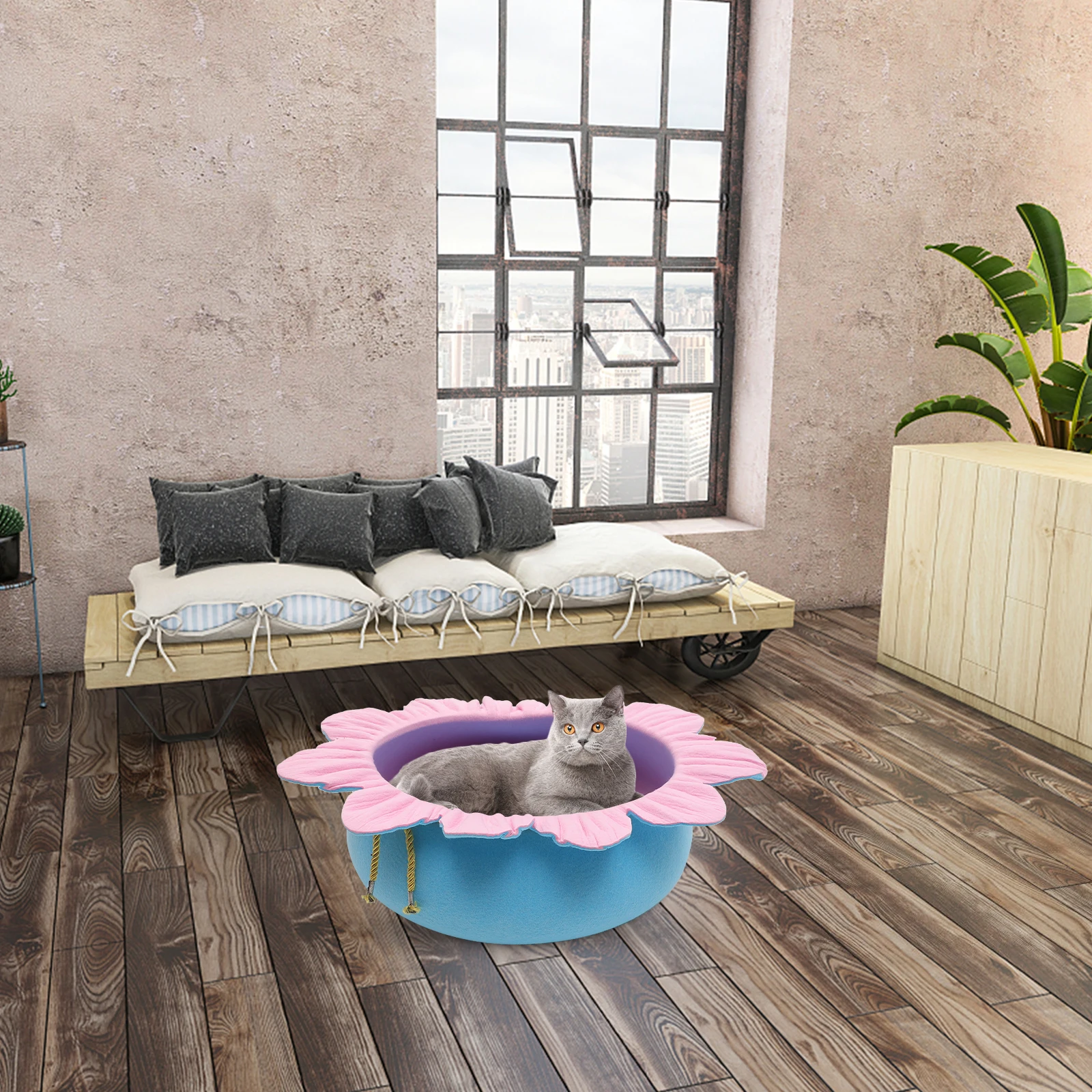 

1Pcs Soft Pet Cushion Pad Flower Shape Cat Dog Mat Sleeping Bed Cozy Lounge