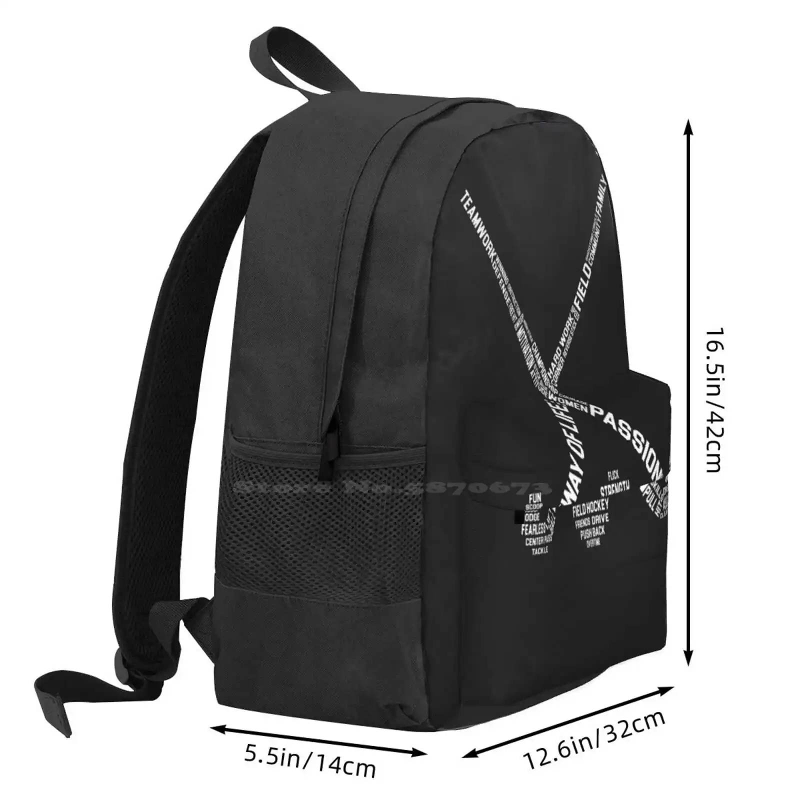 Field Hockey Words Hot Sale Schoolbag Backpack Fashion Bags Field Hockey Words Play Game