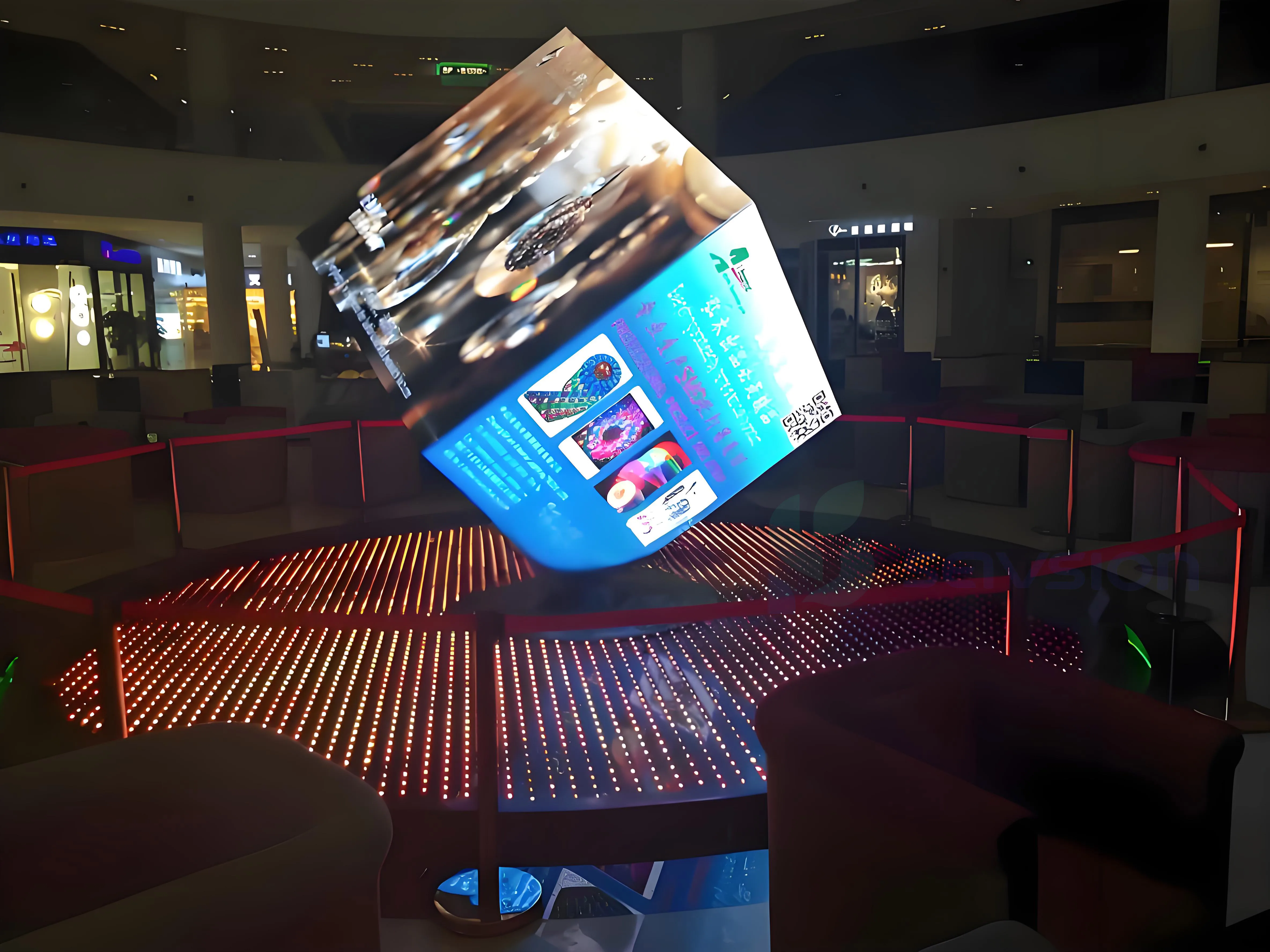 High-Definition 4K 360-Degree Flexible LED Cube Screens with IP65 Waterproofing and Sunlight Readable for Indoor/Outdoor Use