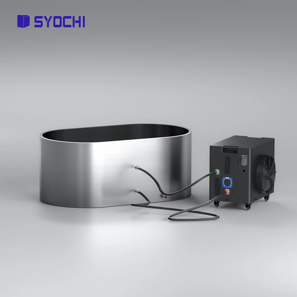 Syochi Stainless Material Cold Plunge Athlete Ice Bath Tub Spa Massage Tub Freestanding Ice Bath Tub