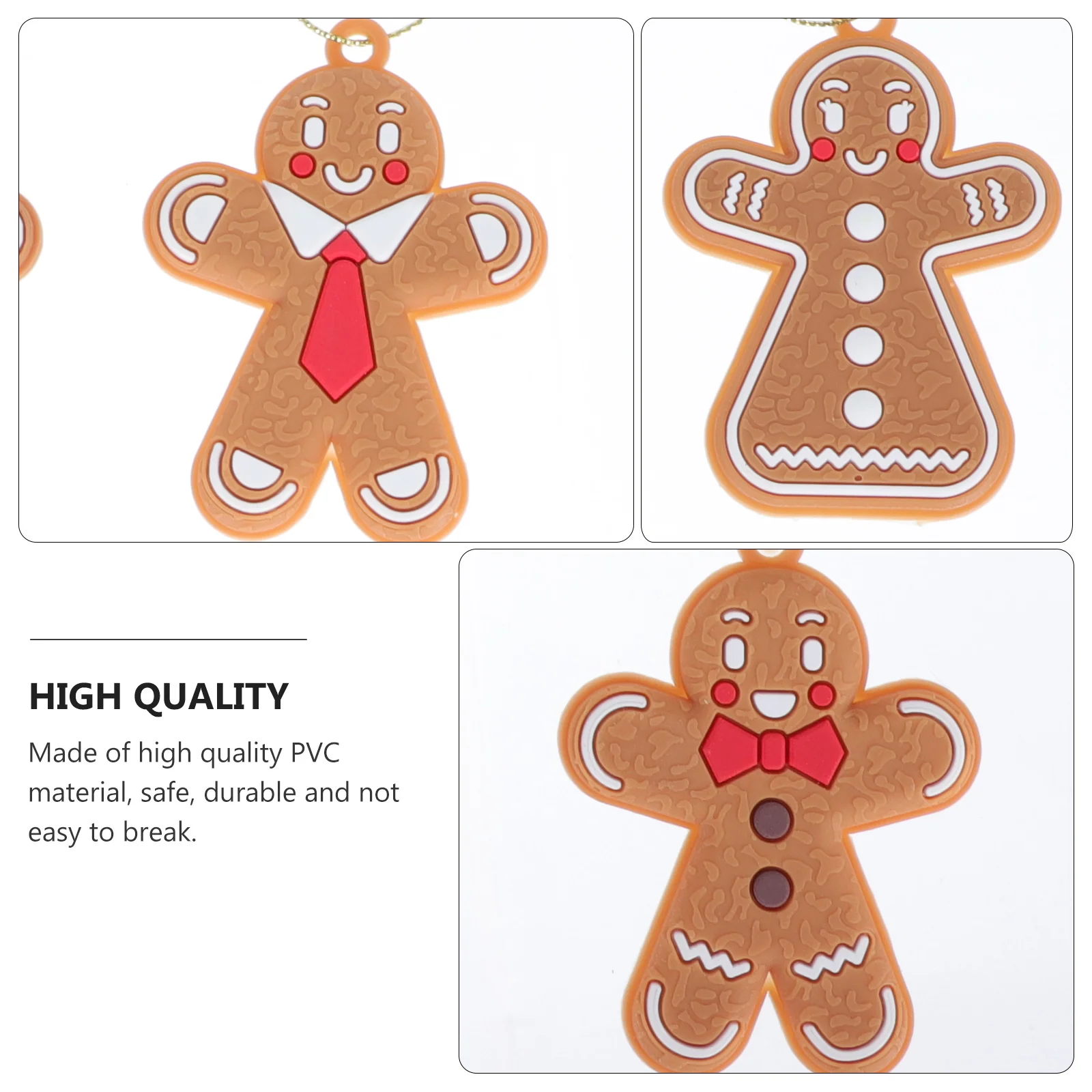 

12Pcs Christmas Gingerbread Man Shape Hanging Pendants Xmas Party Decorations Xmas Tree Hanging Ornaments