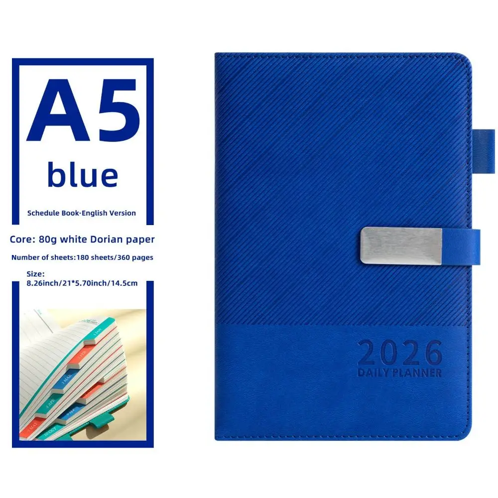 Time Management 2026 Schedule Planner Notepad Wear-resistant 365 Days A5 English Daily Plan Notebook Efficiency To-do List