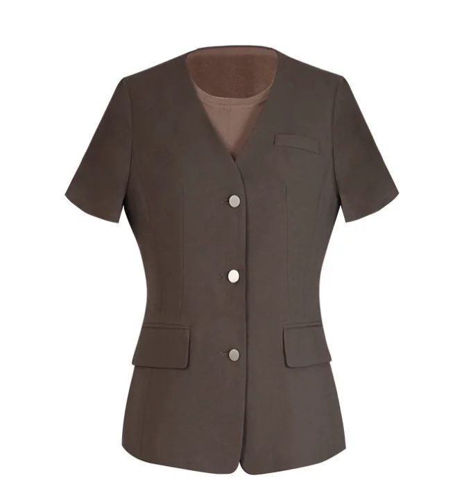 

Flight Attendant Uniform Women Summer Suit Brown Style
