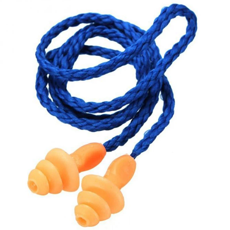AEE8-5Pcs Authentic Soft Silicone Corded Ear Plugs Noise Reduction Christmas Tree Earplugs Protective Earmuffs