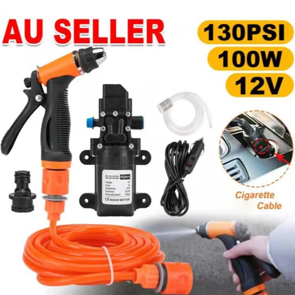 

Электрический портативный водяной пистолет высокого давления 12В с шлангом 6 м для мойки автомобилей, автодомов и лодок
