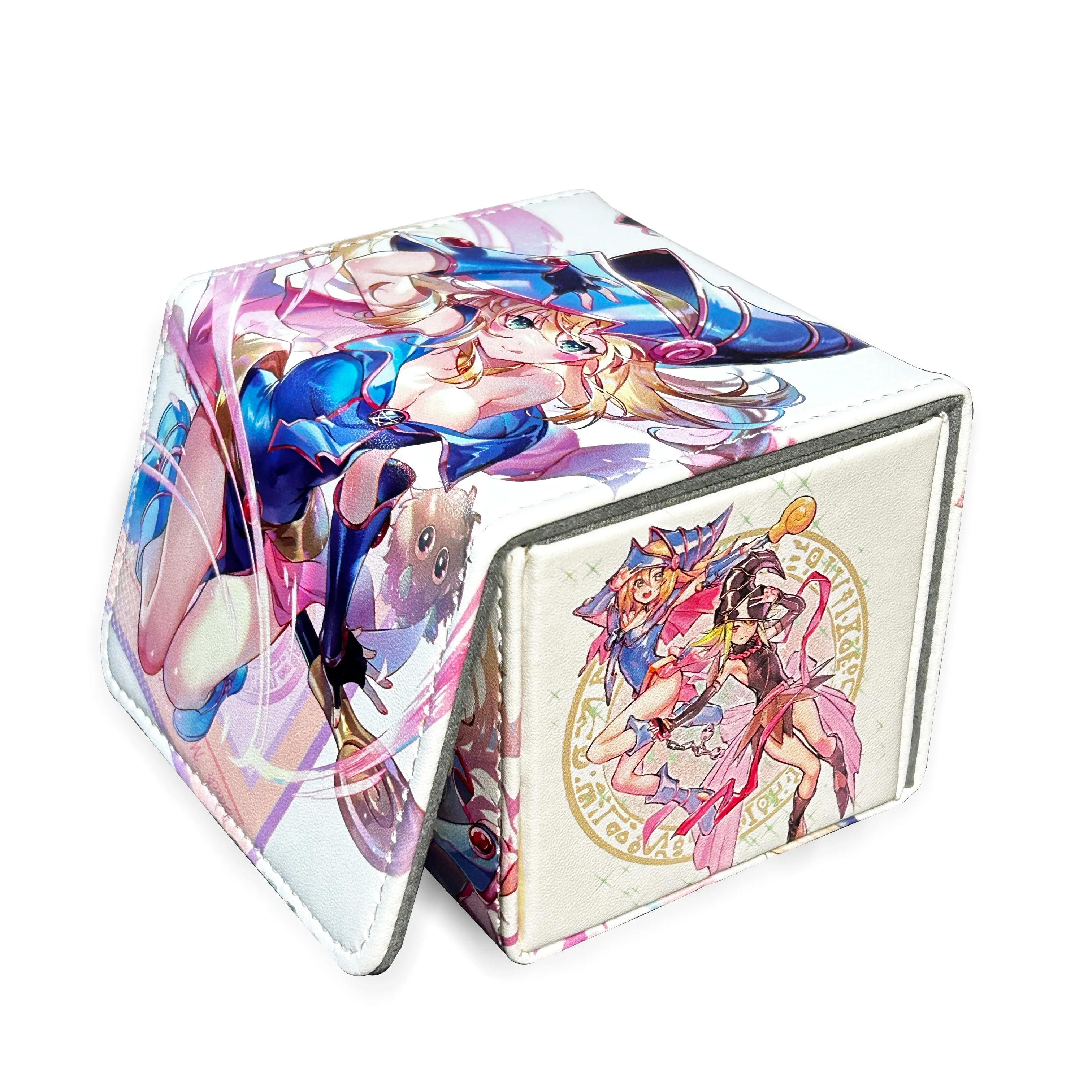 

Yu-Gi-Oh Black Magician Girl Pu Leather Premium Deck Box for OCG PTCG Trading Card Portable Case Holding100+Double Sleeved Cards
