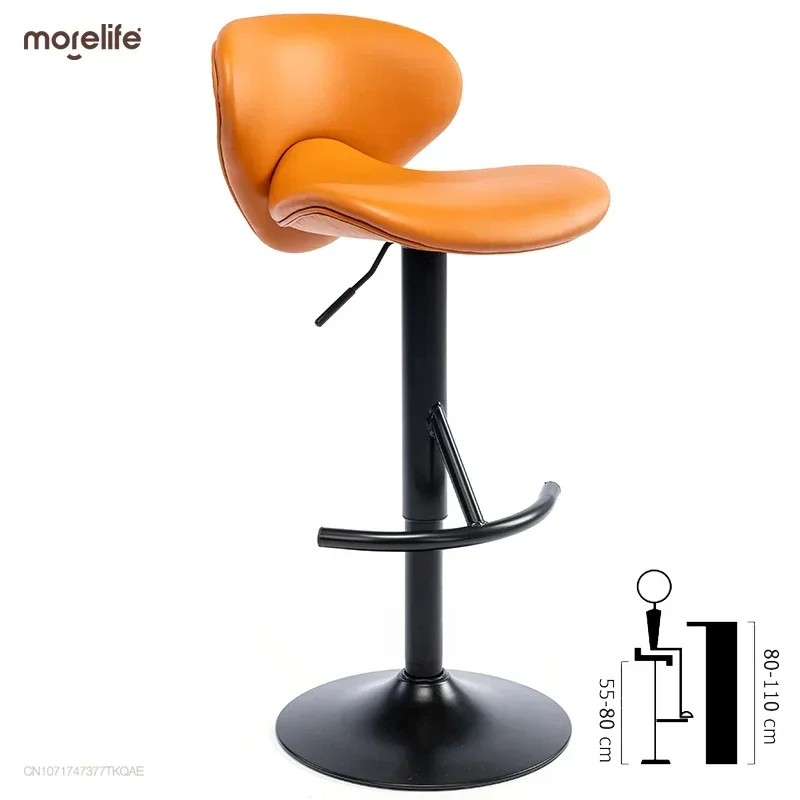 

Modern Bar Stool Chair with Stainless Steel Rose Gold Finish Lifting and Rotating Design Rotating Function Bar Chair Counter