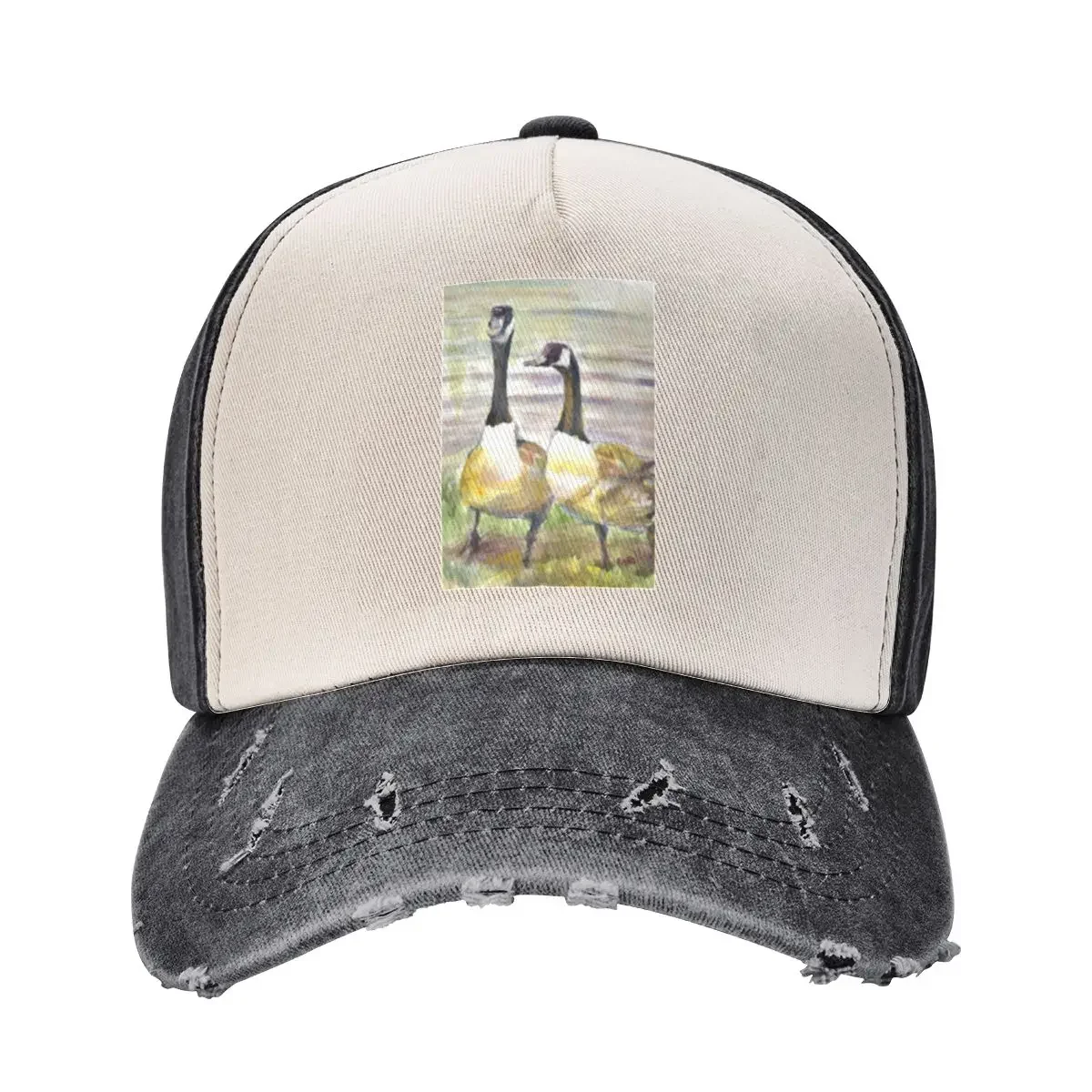 Geese, A geese couple enjoying their environs Baseball Cap Rugby Christmas Hat hiking hat foam party Hat Girl Men's