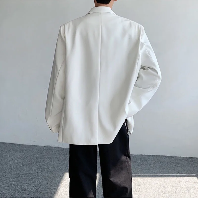 Men's Spring Jacket Airplane Button Shoulder Pad Casual Blazer Fashion Deconstructed Top Male Simple Niche Suit Jackets