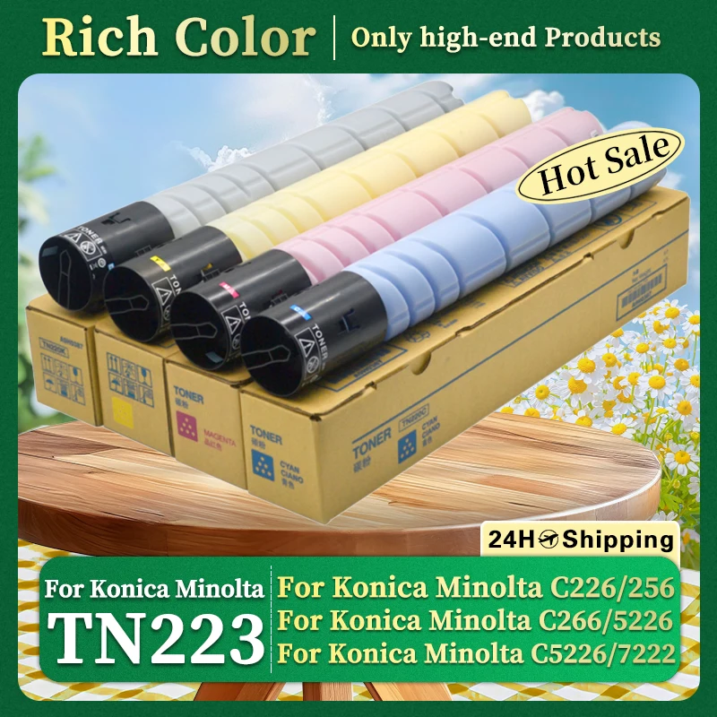 Cartucho de Tóner Compatible TN223 para Konica Minolta Bizhub C226 C266 C256 C5220 C7222 C7226 Tóner de Alta Calidad para Copiadora a Color
