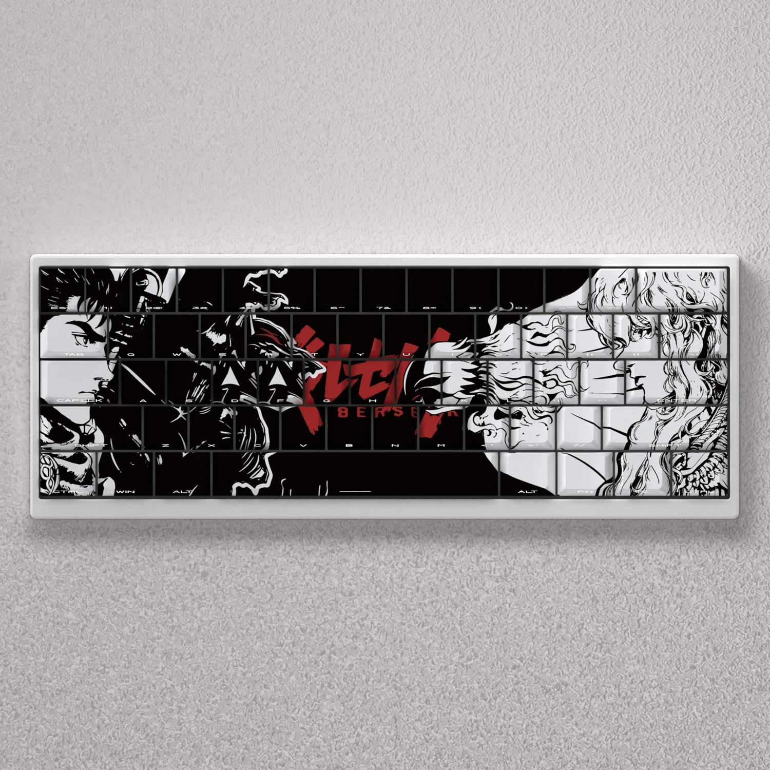 

Колпачки для ключей Berserk, 98 клавиш, боковая печать, PBT, сублимационная краска, вишневая, черная подсветка, аниме для механической клавиатуры, Mad 60he AULA F75 PC