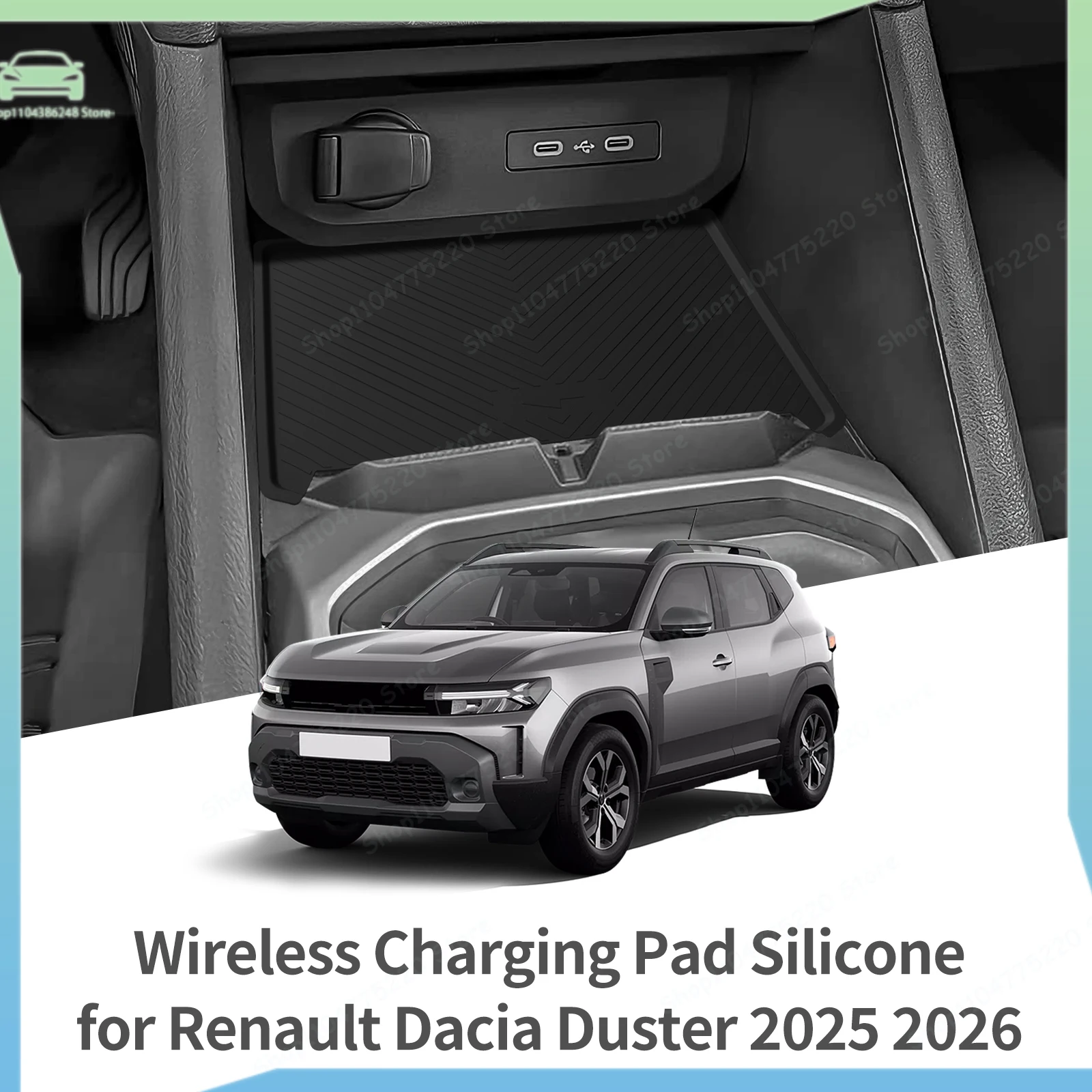 For Renault Dacia Duster 2025 2026 Car Anti Dirt Pad Mobile Wireless Charging Anti-Slip Mats Interior Accessiories