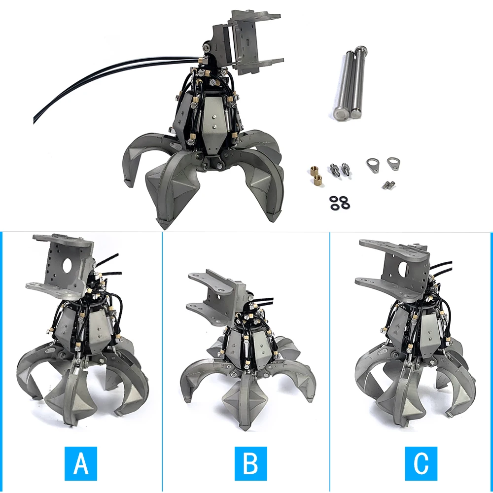 

Metal Grab LESU 1/14 RC Hydraulic Excavator Metal Accessories 374F ET35 Small Bobtail Big Bobtail Attached Digger Accessories