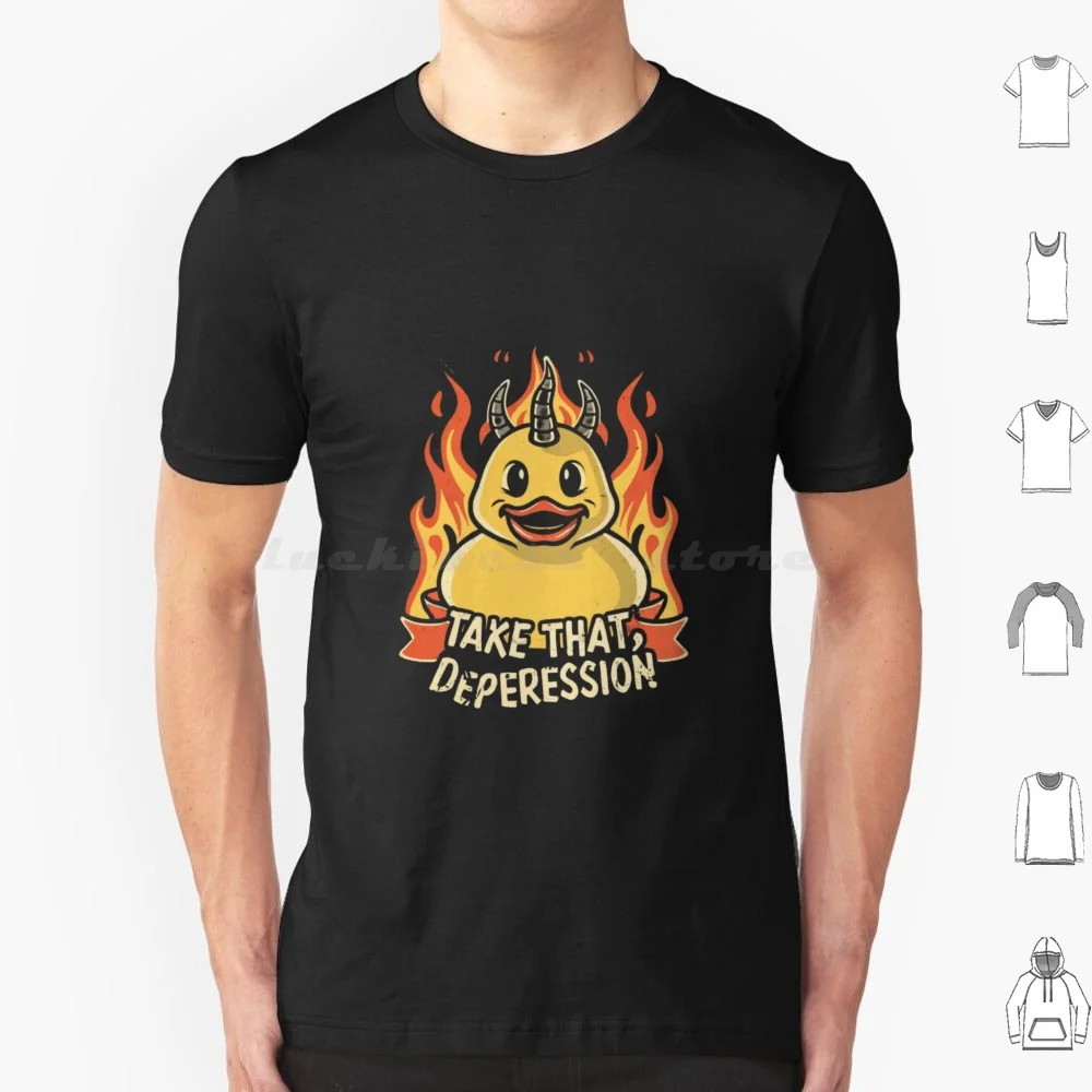 Lucifer Rubber Ducky T Shirt Cotton Men Women DIY Print Rubber Duck Lucifer Take That Depression Depression Inspirational