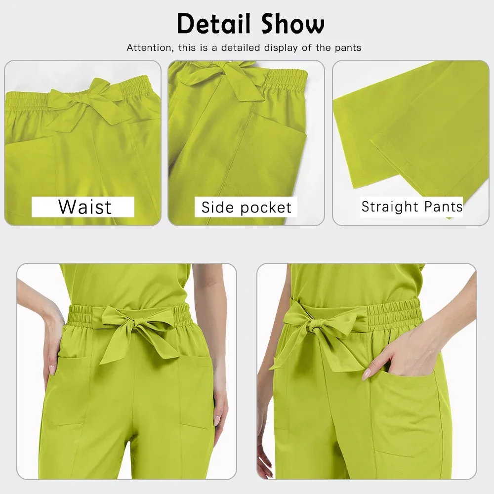 ใหม่ชุดผ่าตัดผู้หญิง Beautician Medical Nursing Scrubs ชุด Clinical Top กางเกงหมอทันตแพทย์ผ่าตัดชุดพยาบาลบทความ