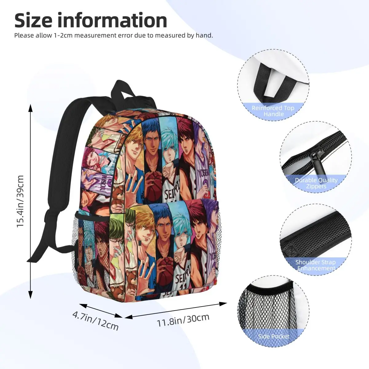 Harajuku Basketball Kuroko No Basket Basuke Kaijo Backpack Student BookBag School Bag Computer Shoulder Bags for Men Women