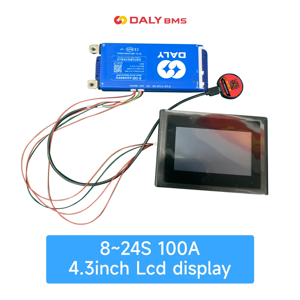 DALY 8-24s100A bms WIFI LCD 4-8s 8s-17s 40A 60A 80A bilanciamento attivo BMS intelligente per batteria Li-Ion lifepo4 LTO