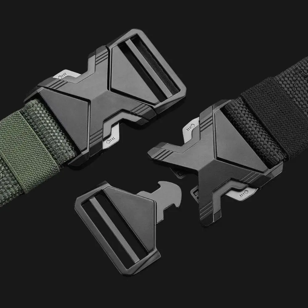 Durable Multi Function Men's Canvas Belt Breathable Outdoor Quick Release Waistband Thickened Sport Belt