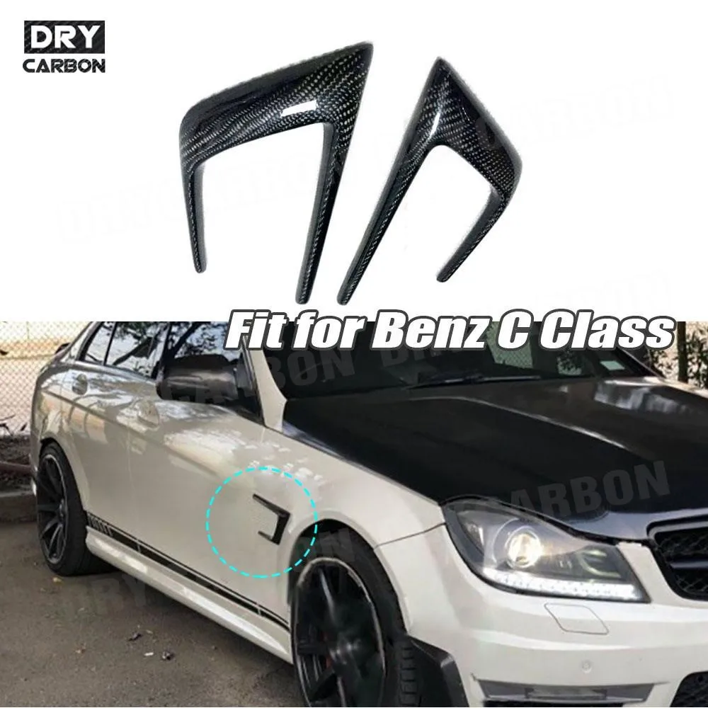 

Carbon Fiber Side Fender Bumper Canards Splitters Trim for Mercedes Benz W204 C63 AMG 2012 2013 2014 Car Bodykits Accessories