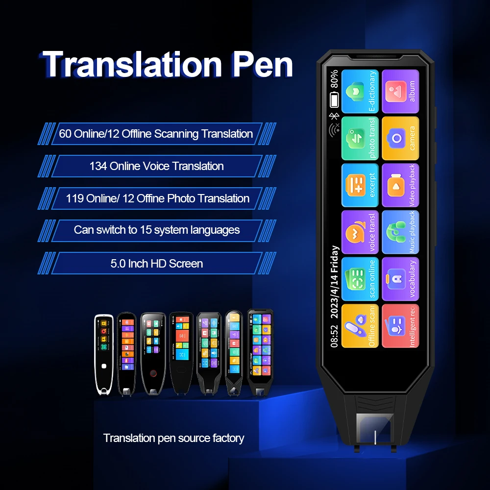 2024 Factory Price Portable Language Voice Translator Pen Scanner Translation Pen for Travel 16G