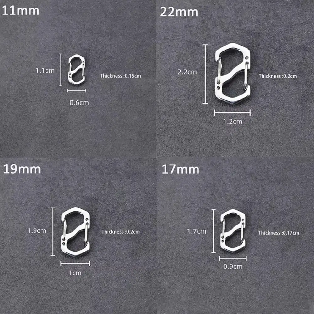 10PCS Backpack Buckle Stainless Steel S Type Carabiner With Lock Mini Outdoor Backpacks Luggage Hook Anti-Theft Key-Lock Tool image 6