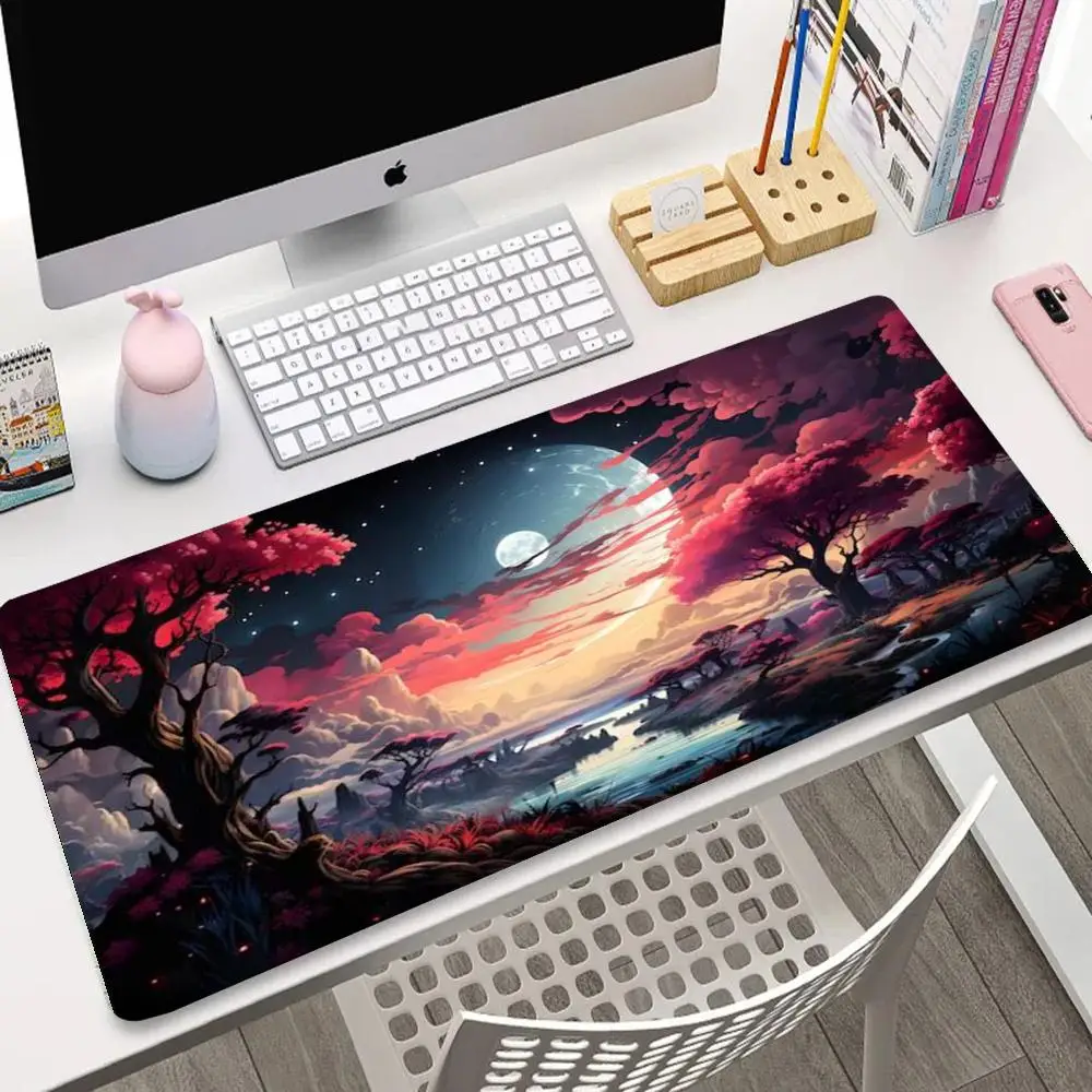 Japanese cherry blossom landscape mouse pad thickened computer desk pads rubber non-slip notebook gaming PC accessories