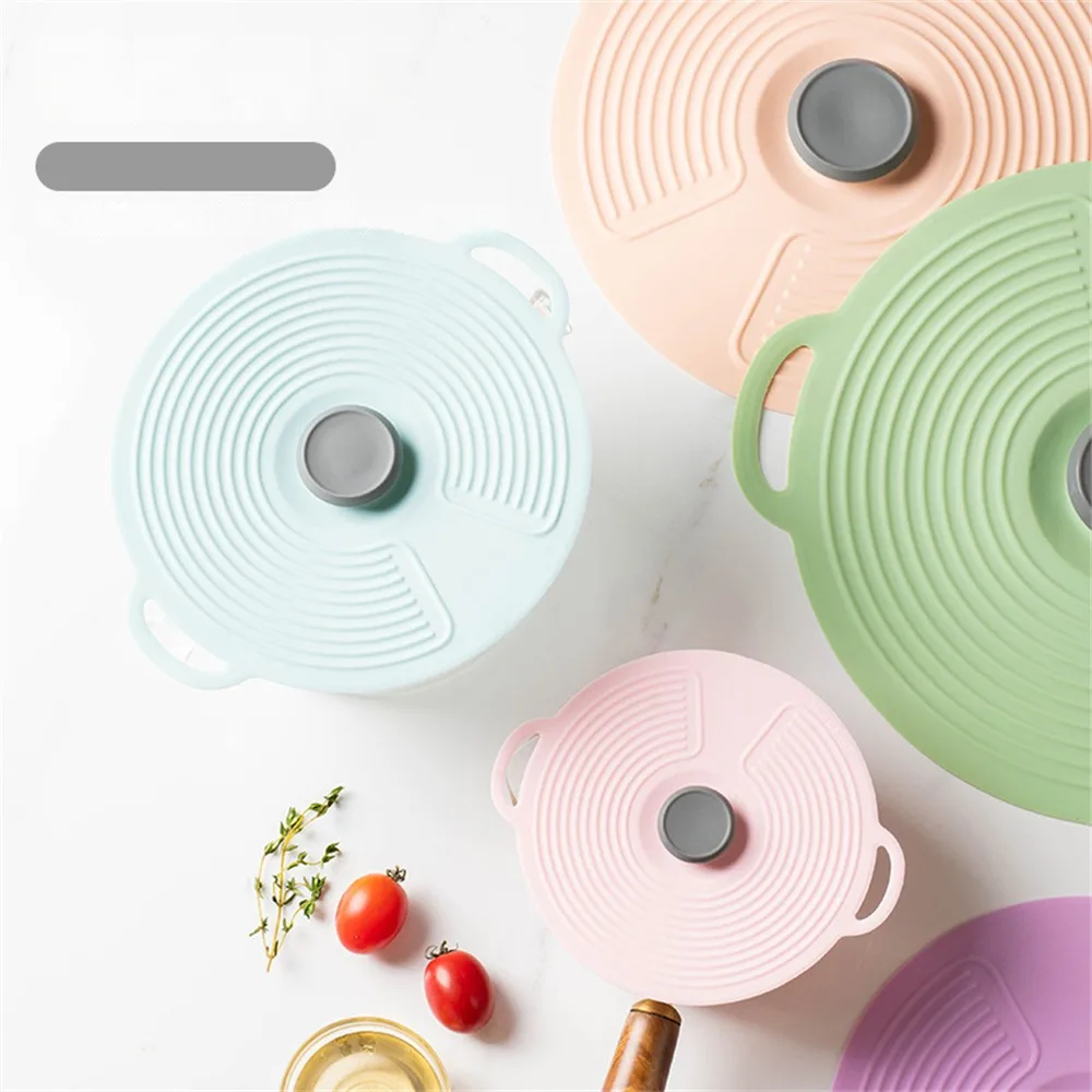 Bowl Lid Anti-scald Heat Resistance Cookware Pot Cover Anti-overflow Fresh-keeping Tableware Silicone Oil Cover Seal