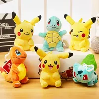 10cm Pokemon Pikachu Plush Pendant Charmander Bulbasaur Squirtle Plush Dolls Keychain Backpack Pendant Boys Birthday Gifts