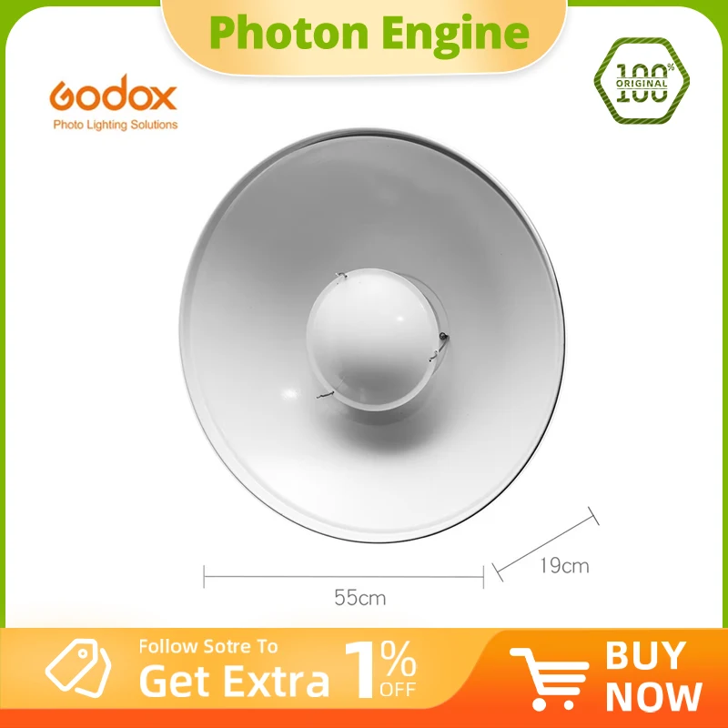 

Godox 55 см 22 дюйма Studio White Beauty Dish Крепление Bowens + сотовая сетка + носок-диффузор