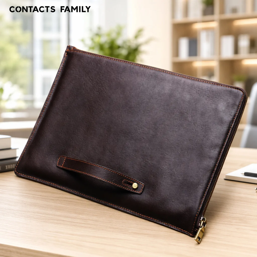 Suitable for macbookpro 14-inch cowhide laptop protective cover hand pull zipper Apple computer inner bag