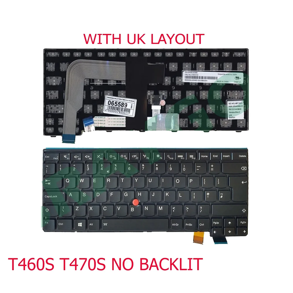 

Британская раскладка без клавиатуры с подсветкой для Lenovo ThinkPad 13 дюймов 2-го поколения T460S T470S T470P со указателем