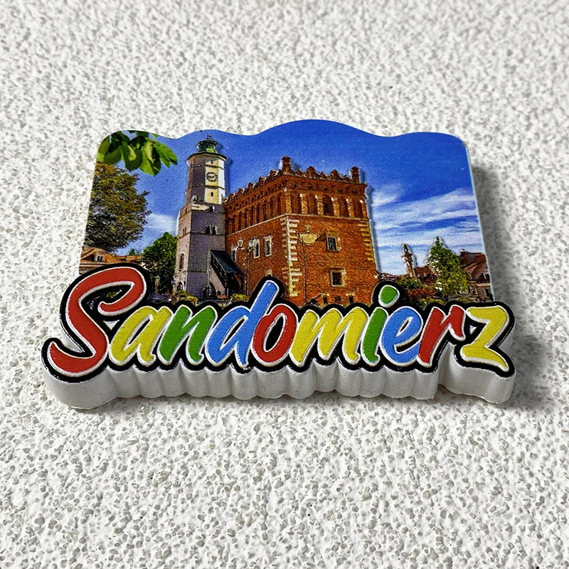 Poland Sandomierz World Tourist Souvenirs, 3D Humanistic Kitchen and Home Decorations, Tourist Gift Refrigerator Stickers