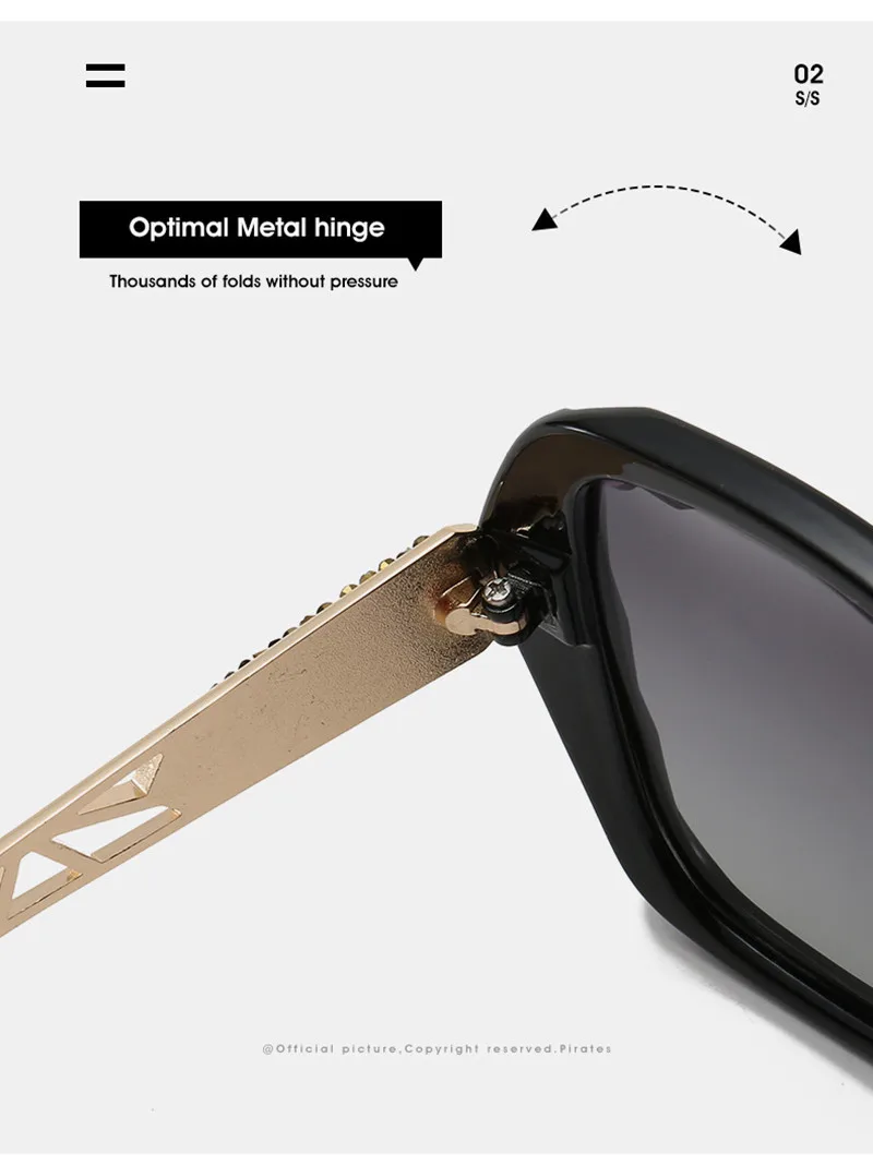2026 Neue Damen-Sonnenbrille Modische Vielseitige Trend-Polarisierte Sonnenbrille Retro Hochwertige UV400-Schutzbrille Farbverlauf Bunte Sonnenbrillen – Detail 5
