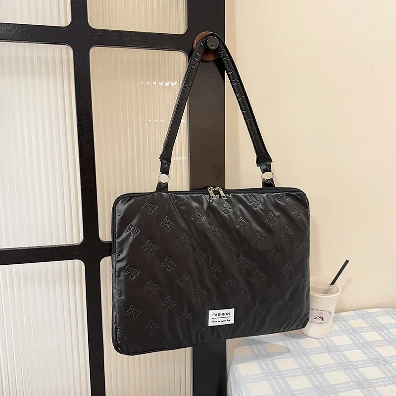 

Повседневная и простая сумка через плечо с верхней ручкой для Apple Huawei Lenovo с внутренним защитным рукавом, универсальная текстурная сумка для ноутбука