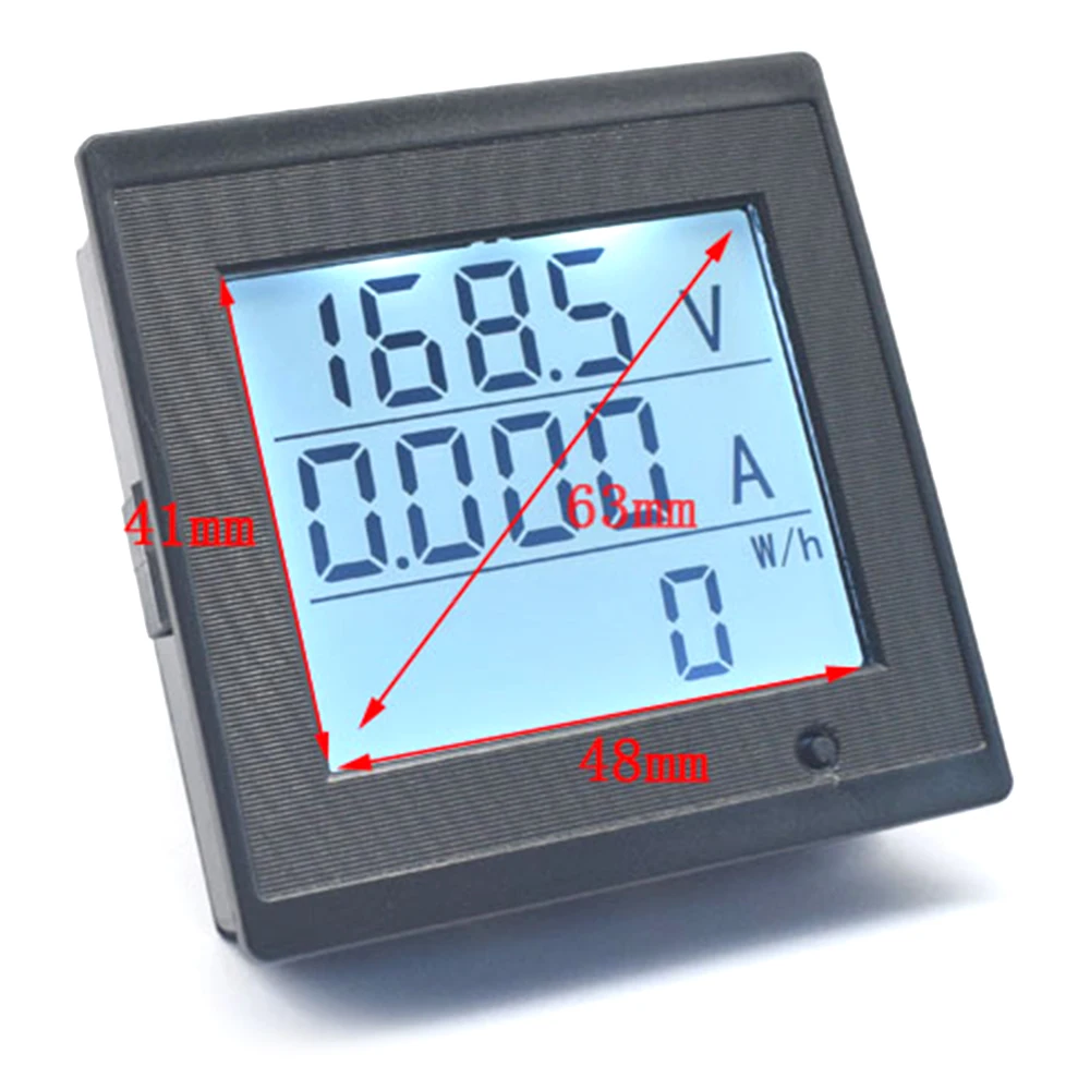 Imagem -02 - Medidor de Energia com Display Digital Lcd Medição de Volts Testador de Corrente Luz de Fundo dc 6200v 20a 04kw