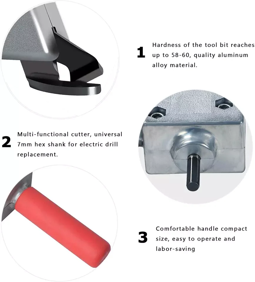 مرفق الحفر قاطع معدني قاطع لوحة القص الحديدي للفولاذ المقاوم للصدأ النحاس البلاستيك مقبض معدني العمل