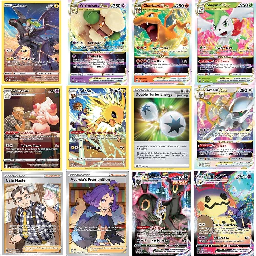 New Pokemon Cards Arrival Vstar  VMAX GX Trainer Energy Shining Cards Game Collect card toys Castellano  Children Toy