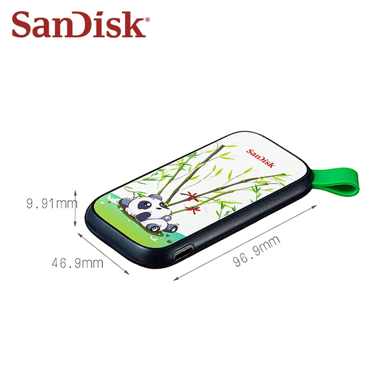 Sandisk E30 Ssd Type-C Panda Limited Edition Interne Solid State Disk 2Tb Encryptie Pssd Originele Externe Harde Schijf Ssd