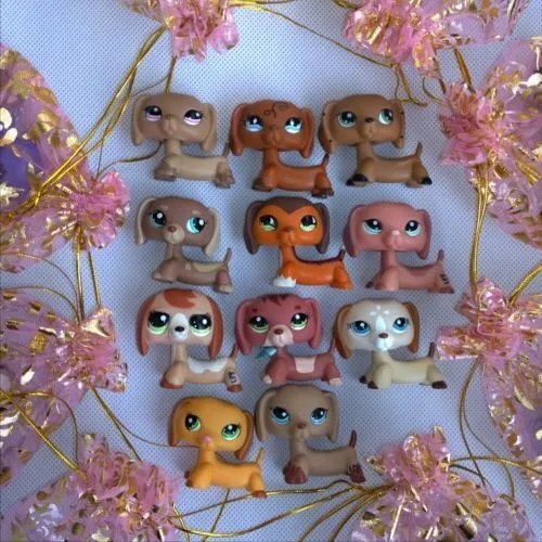 3 sztuk/partia Littlest Pet Shop zabawki LPS losowy kot jamnik pies figurki zwierząt nowość